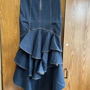 Jean low high skirt